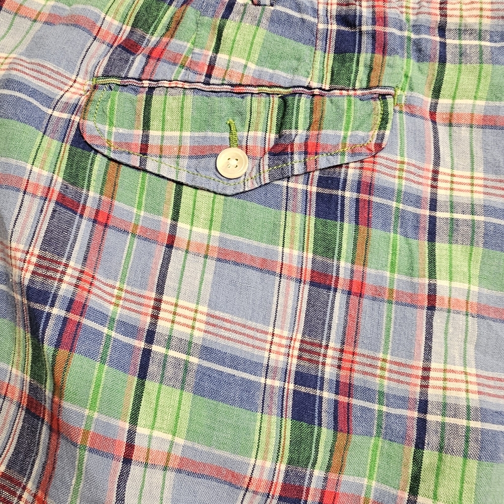 Polo Ralph Lauren 100% Linen Madras Plaid Shorts 48B - Picture 6 of 8